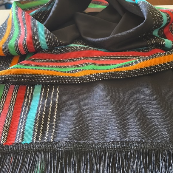 Two long colorful scarves with a touch of silver. Lightweight, crosses seasons. - Picture 2 of 9